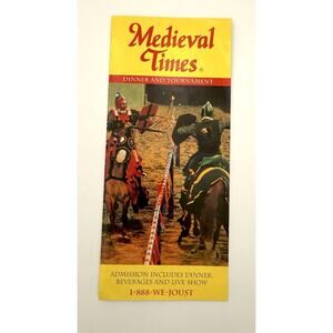 Vintage Medieval Times Dinner Tournament Brochure Jousting Knights Ephemera